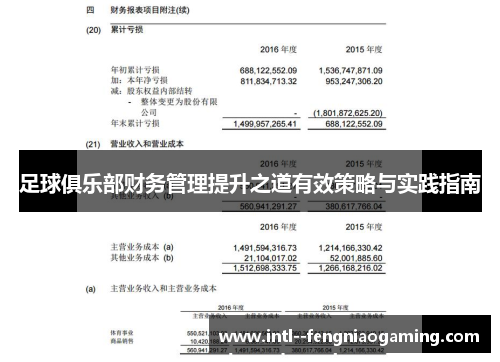 足球俱乐部财务管理提升之道有效策略与实践指南