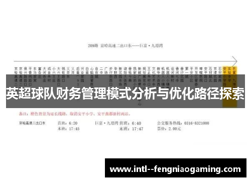英超球队财务管理模式分析与优化路径探索